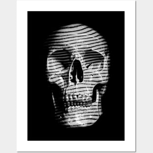 awesome striped skull Posters and Art